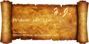 Hrubos Júlia névjegykártya