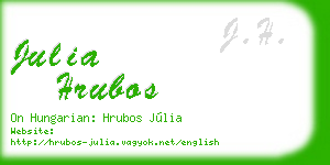 julia hrubos business card