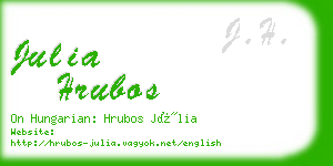 julia hrubos business card